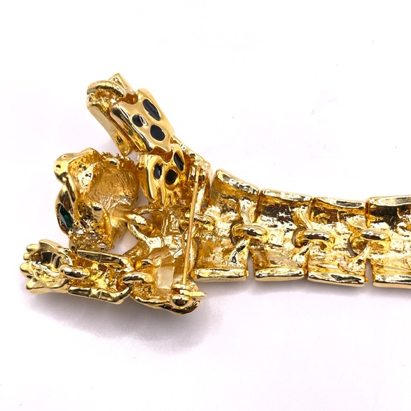 Vintage Leopard Shoulder Brooch 7 1/2" Articulating - Picture 6 of 13